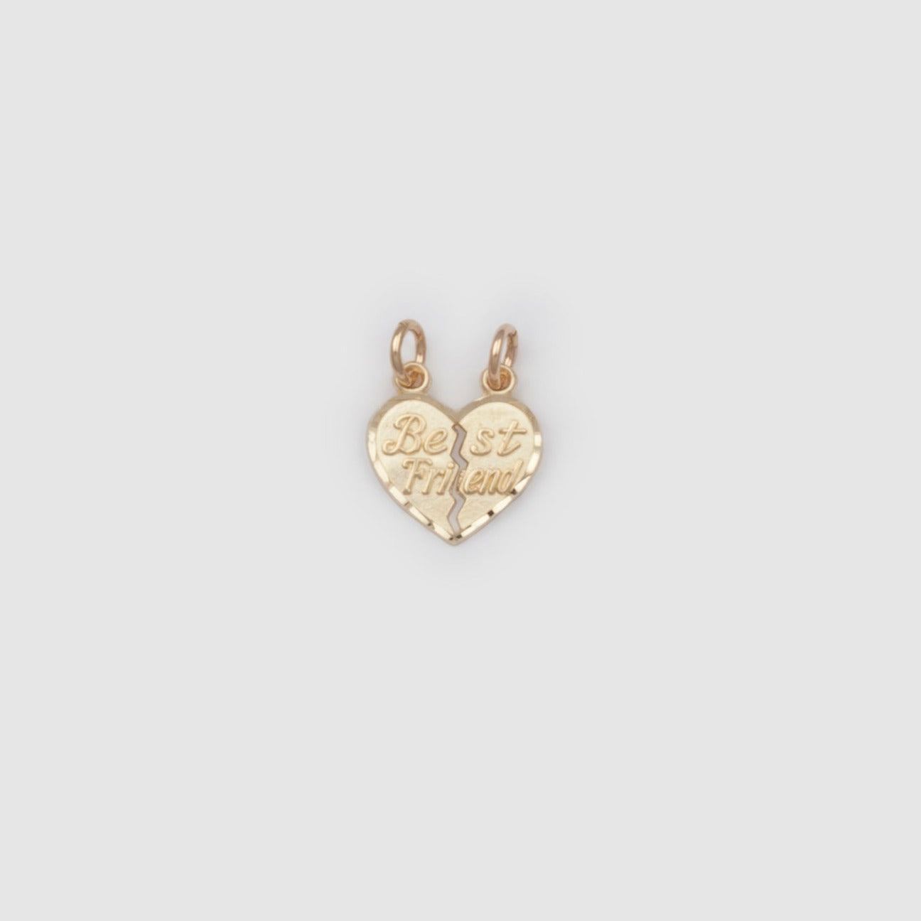 10k Solid Yellow Gold Best Friends puzzle heart pendant set