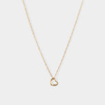 10k yellow gold Hollow Heart Shaped Charm on a Singapore Chain