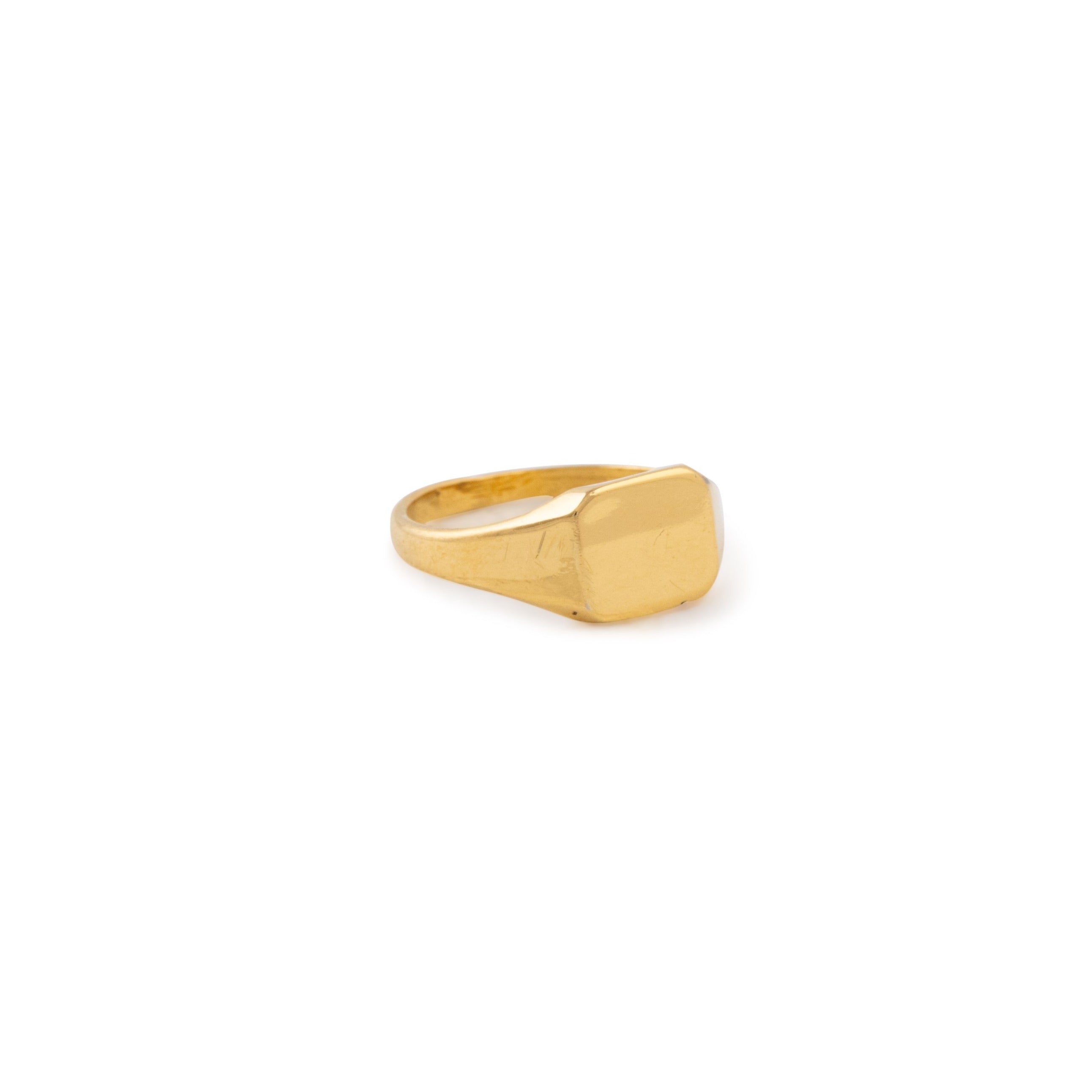 gold Square Signet Pinky Ring