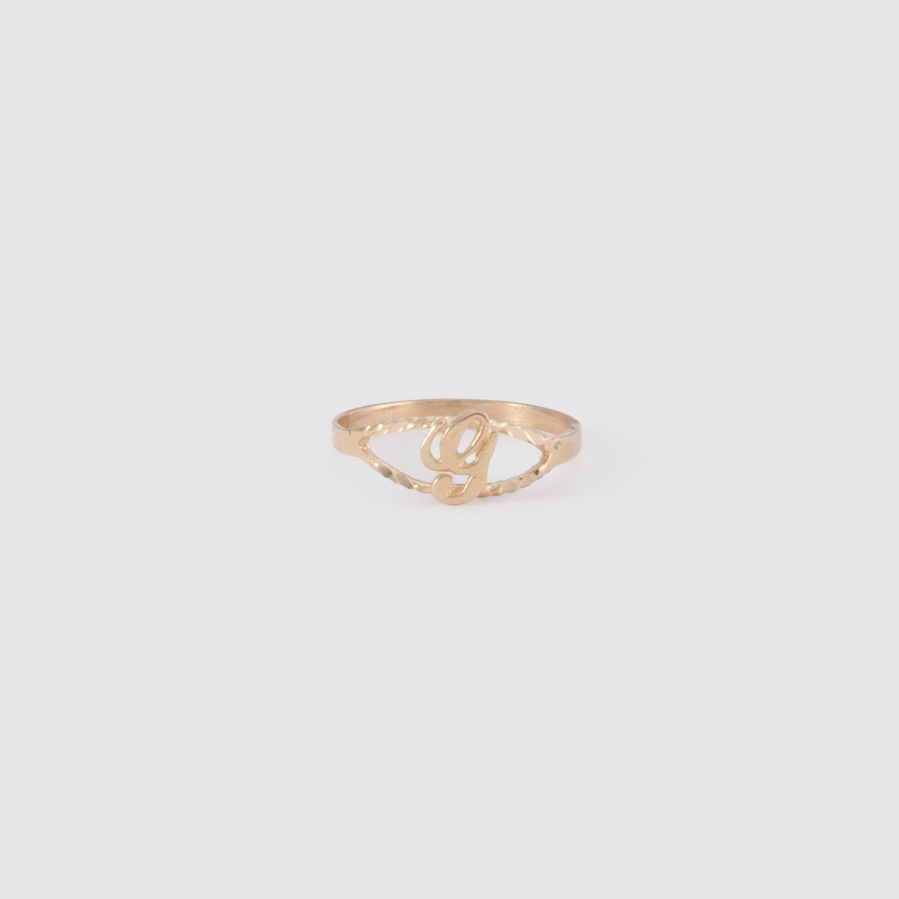 10k gold cursive initial ring