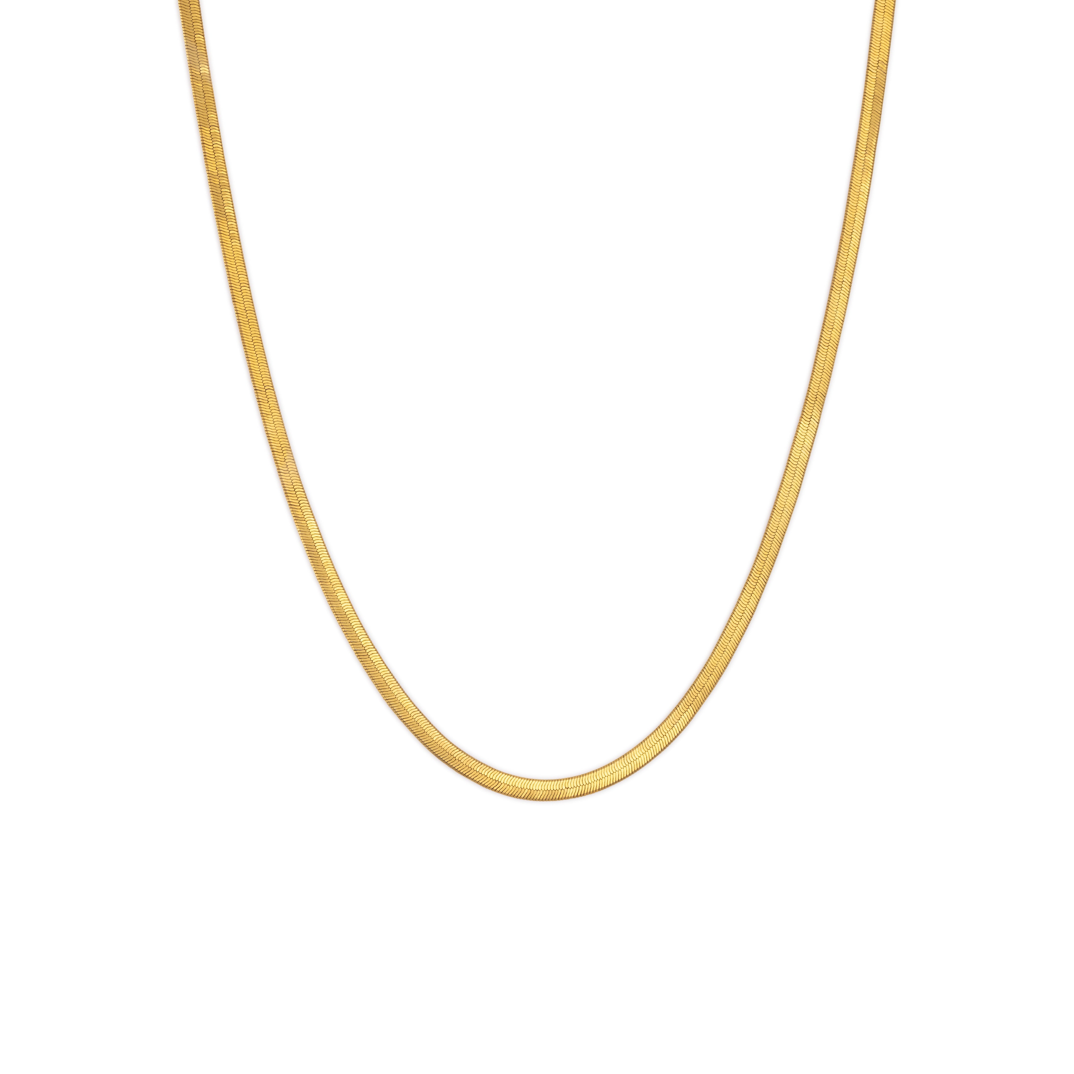 Herringbone Chain Necklace gold