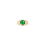 Gold Ring Solitaire Genuine Jade