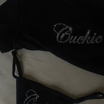 Black Cuchie t-shirt and thong set
