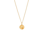 colourful zodiac pendant in gold in a thin rolo chain